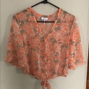 Floral button down blouse